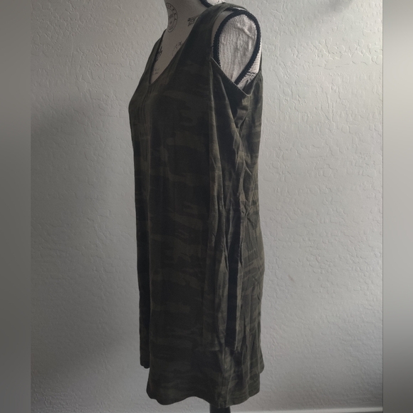 🆕 Sanctuary Cold Shoulder Camouflage Long sleeve Dress (S) - Picture 8 of 12